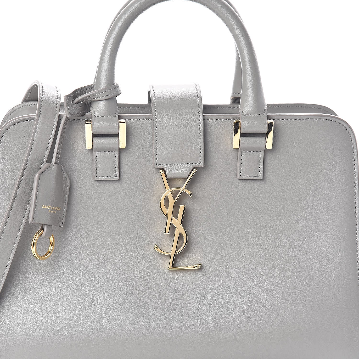 Saint Laurent Calfskin Monogram Baby Cabas Fog 7 of 9