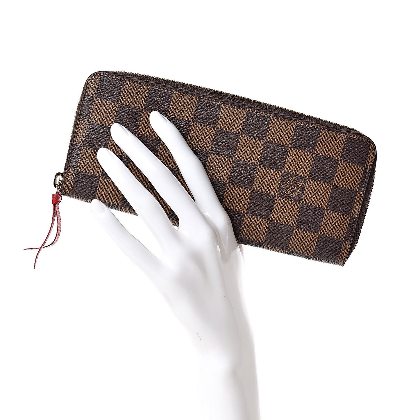 Damier Ebene Clemence Wallet Cherry