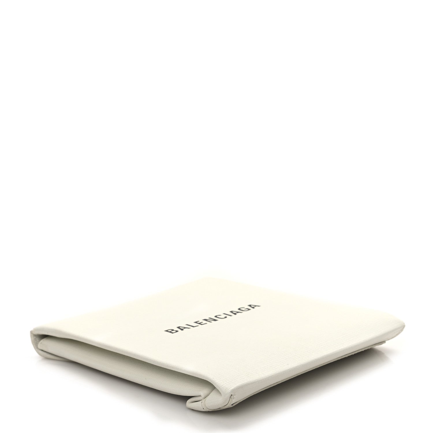 Balenciaga Squared Calfskin Logo Shopping Envelope Clutch White 4 of 11