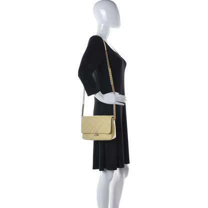 Chanel Shiny Caviar Quilted Small Chain Melody Flap Yellow 1 of 8