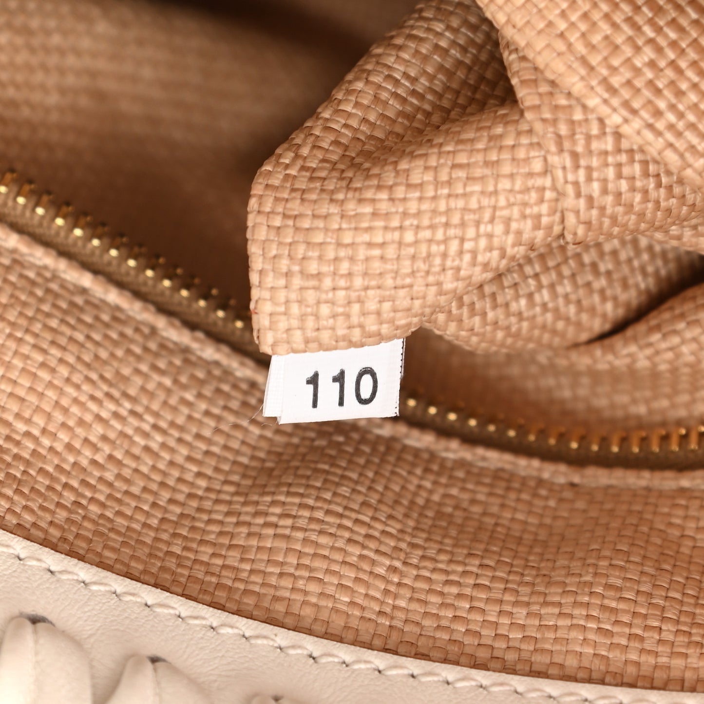 Paglia City Calfskin Bucket Bag Naturale White