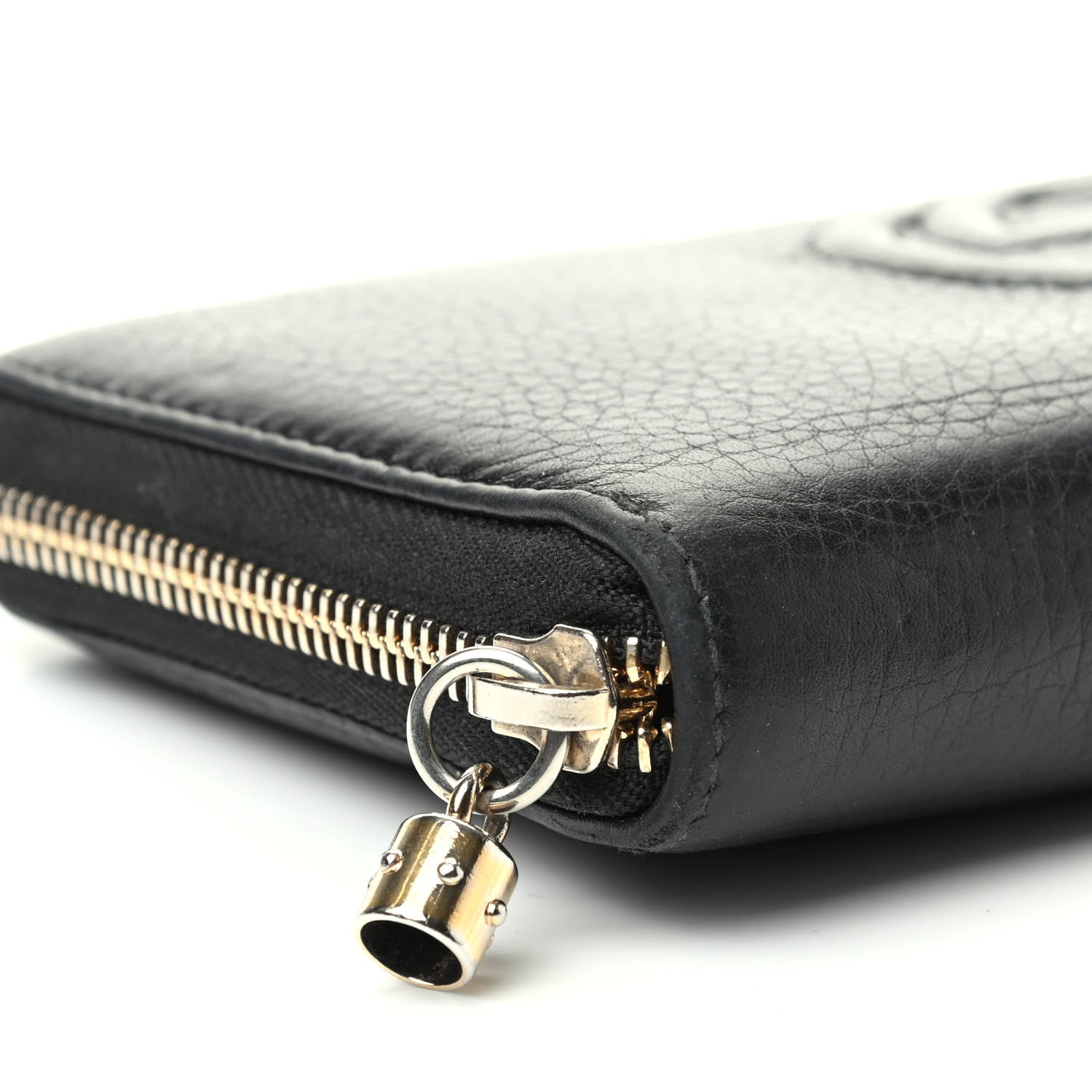 Gucci Pebbled Calfskin Soho Zip Around Wallet Black 8 of 12
