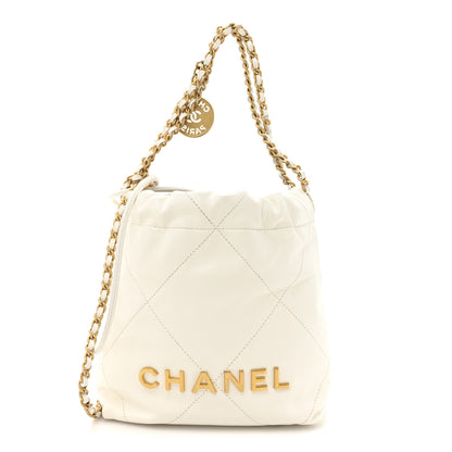 Chanel Shiny Calfskin Quilted Mini Chanel 22 White 1 of 11