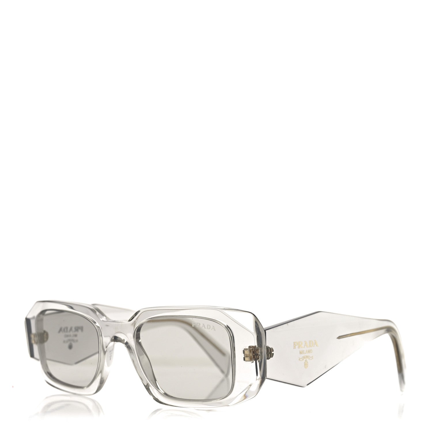 Prada Acetate Symbole Sunglasses SPR 17W Transparent Gold 1 of 7