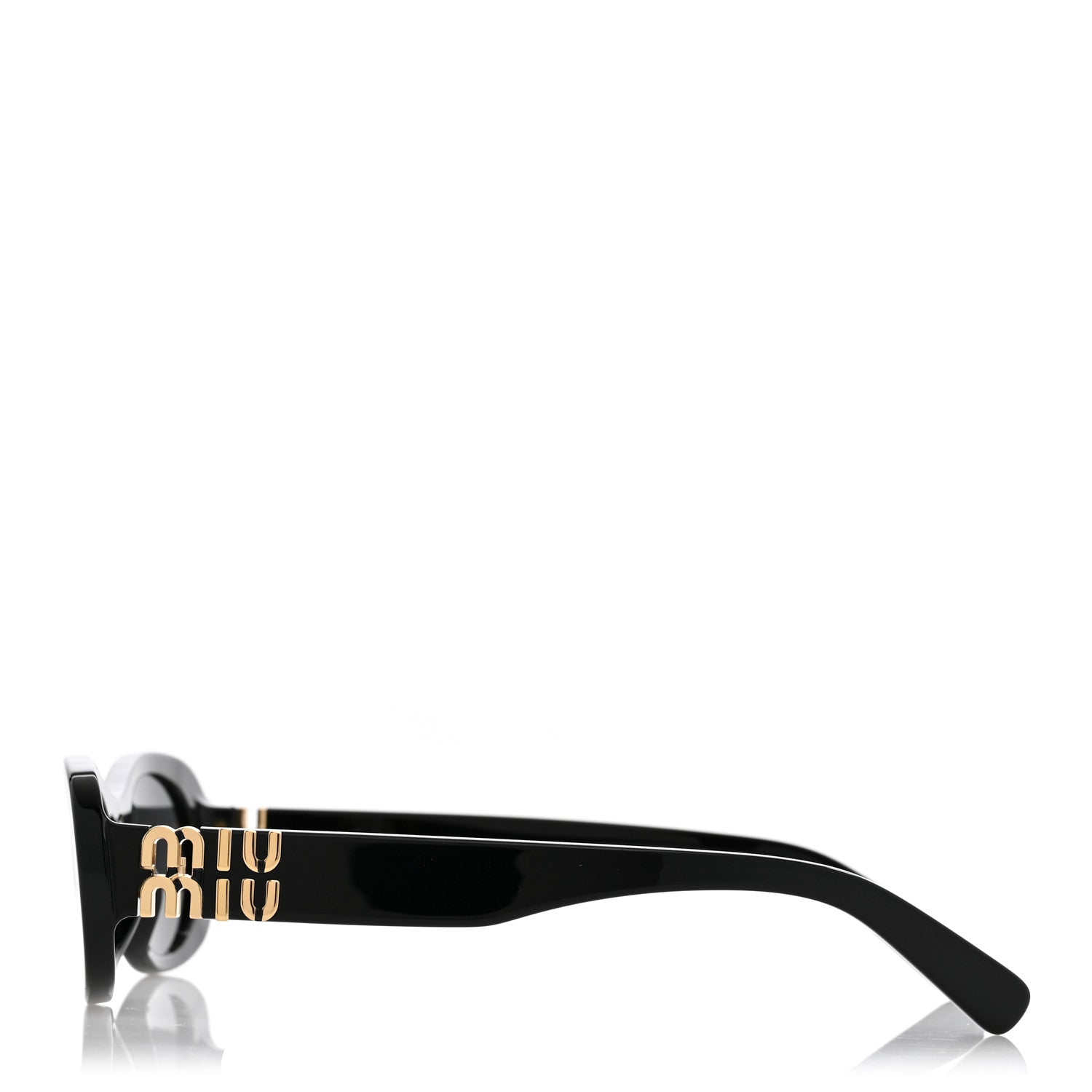 Miu Miu Acetate Oval Sunglasses SMU 06Z Black 3 of 8