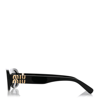 Miu Miu Acetate Oval Sunglasses SMU 06Z Black 3 of 8