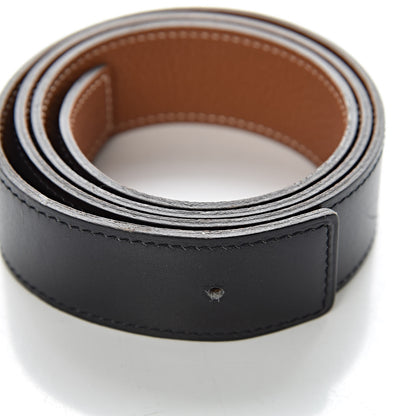 Hermes Box Togo 32mm Belt Strap 80 Black Gold 6 of 6
