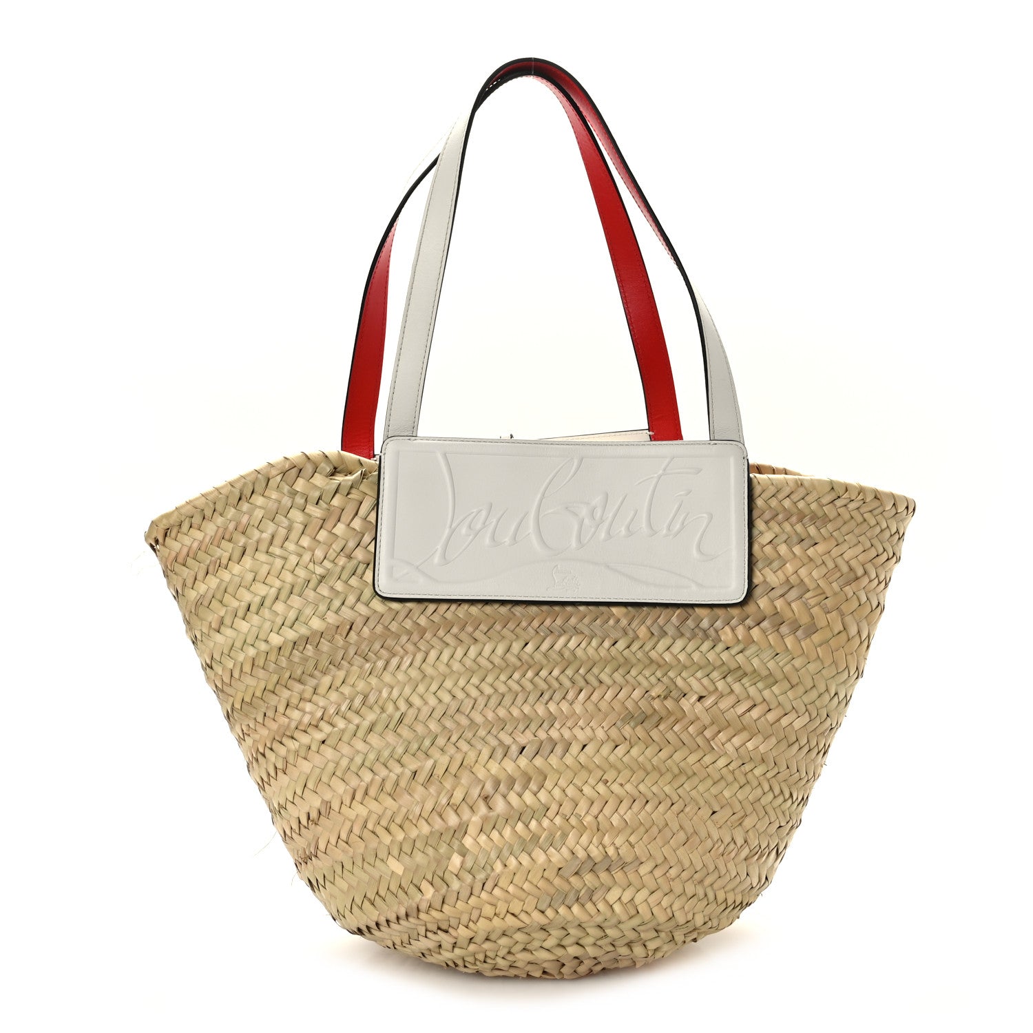 Christian Louboutin Woven Straw Loubishore Tote White 1 of 7