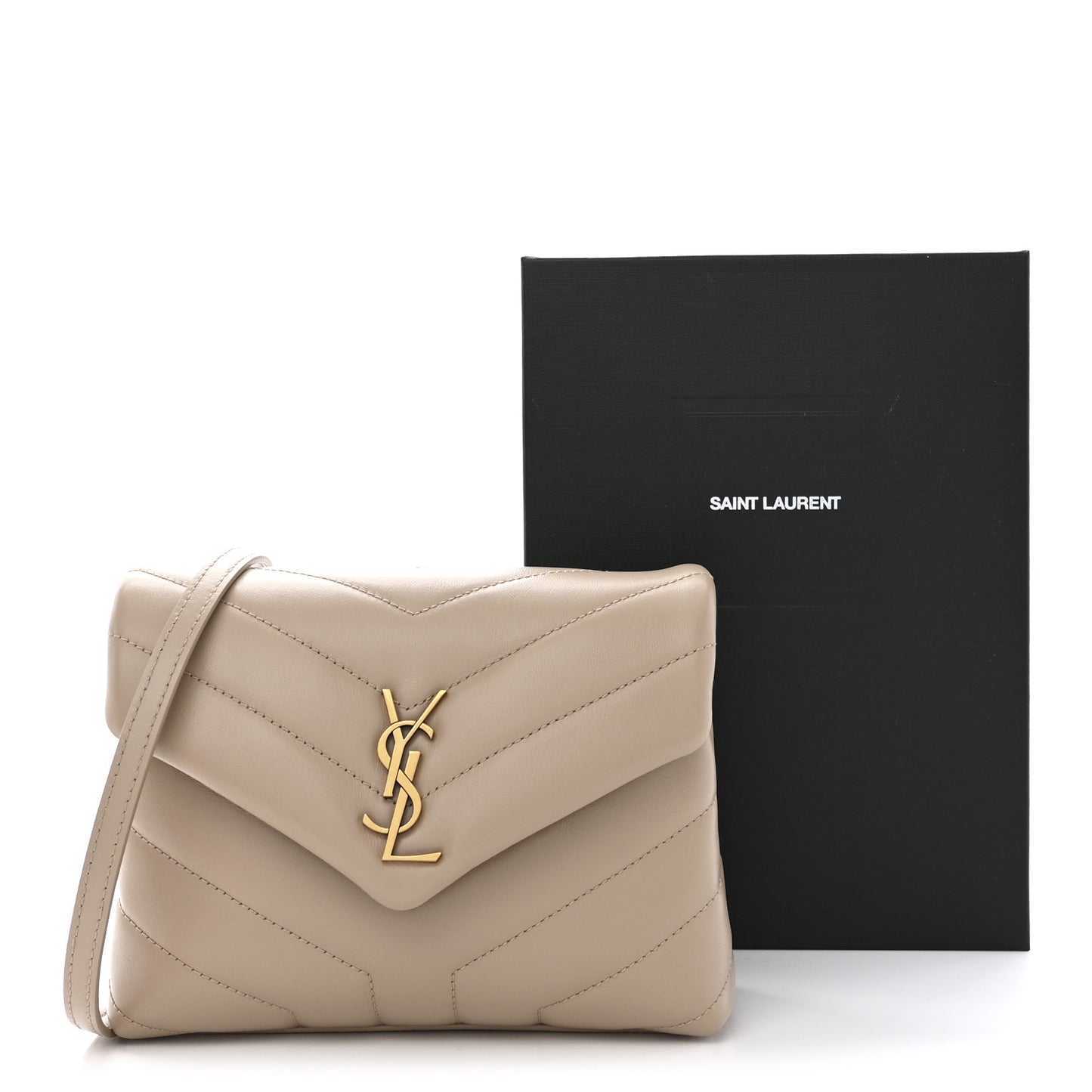 Calfskin Y Quilted Monogram Toy Loulou Crossbody Bag Dark Beige