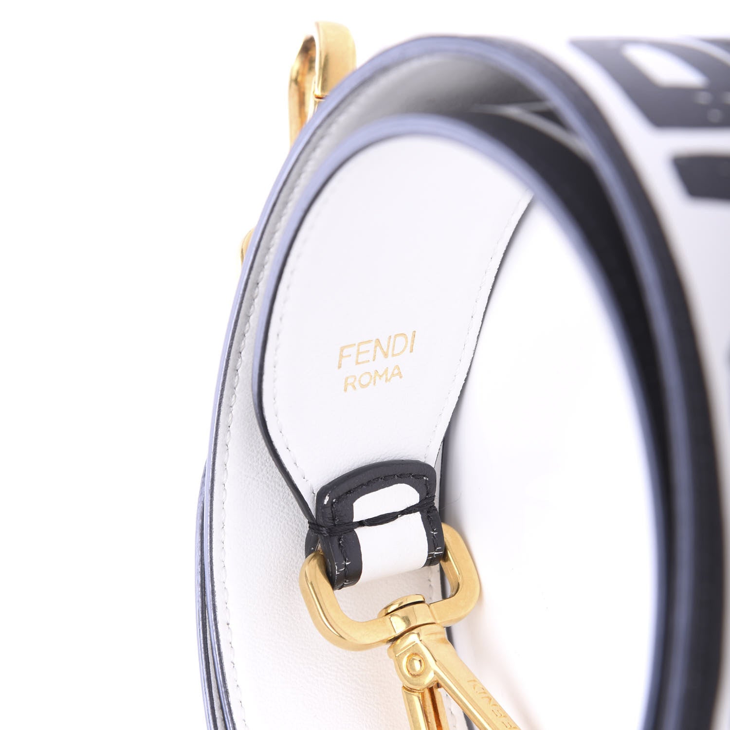 Fendi X JOSHUA VIDES Vitello Grace Logo Regular Strap You Optical White Black 3 of 5