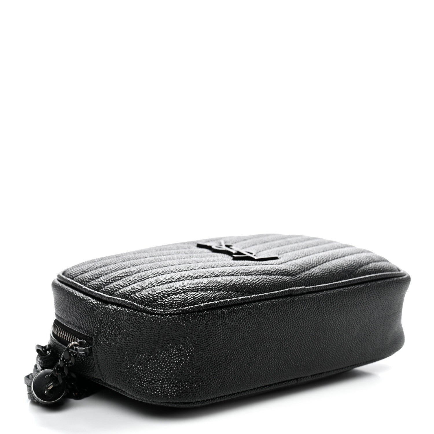 Saint Laurent Grain De Poudre Matelasse Monochrome Monogram Mini Lou Camera Bag Black 4 of 12