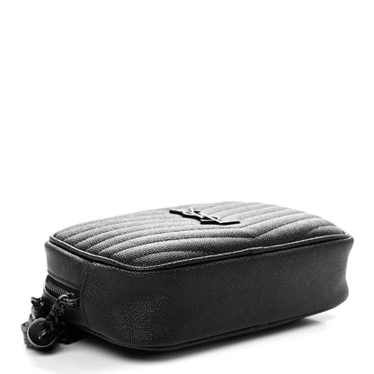 Saint Laurent Grain De Poudre Matelasse Monochrome Monogram Mini Lou Camera Bag Black 4 of 12