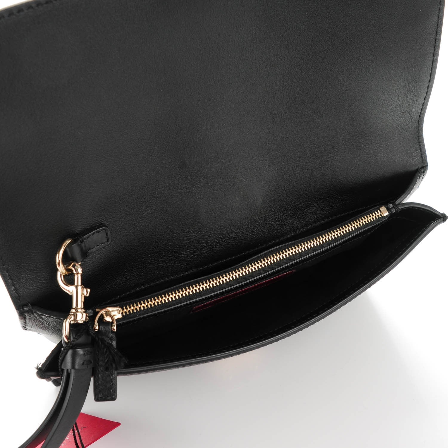 Valentino Garavani Vitello Glam Lock Rockstud Clutch Black 5 of 6