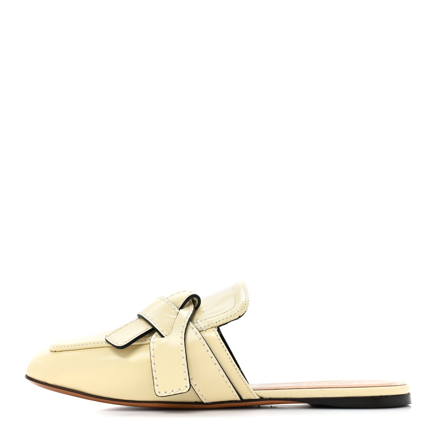 Calfskin Gate Mule Sandals 37 Milk
