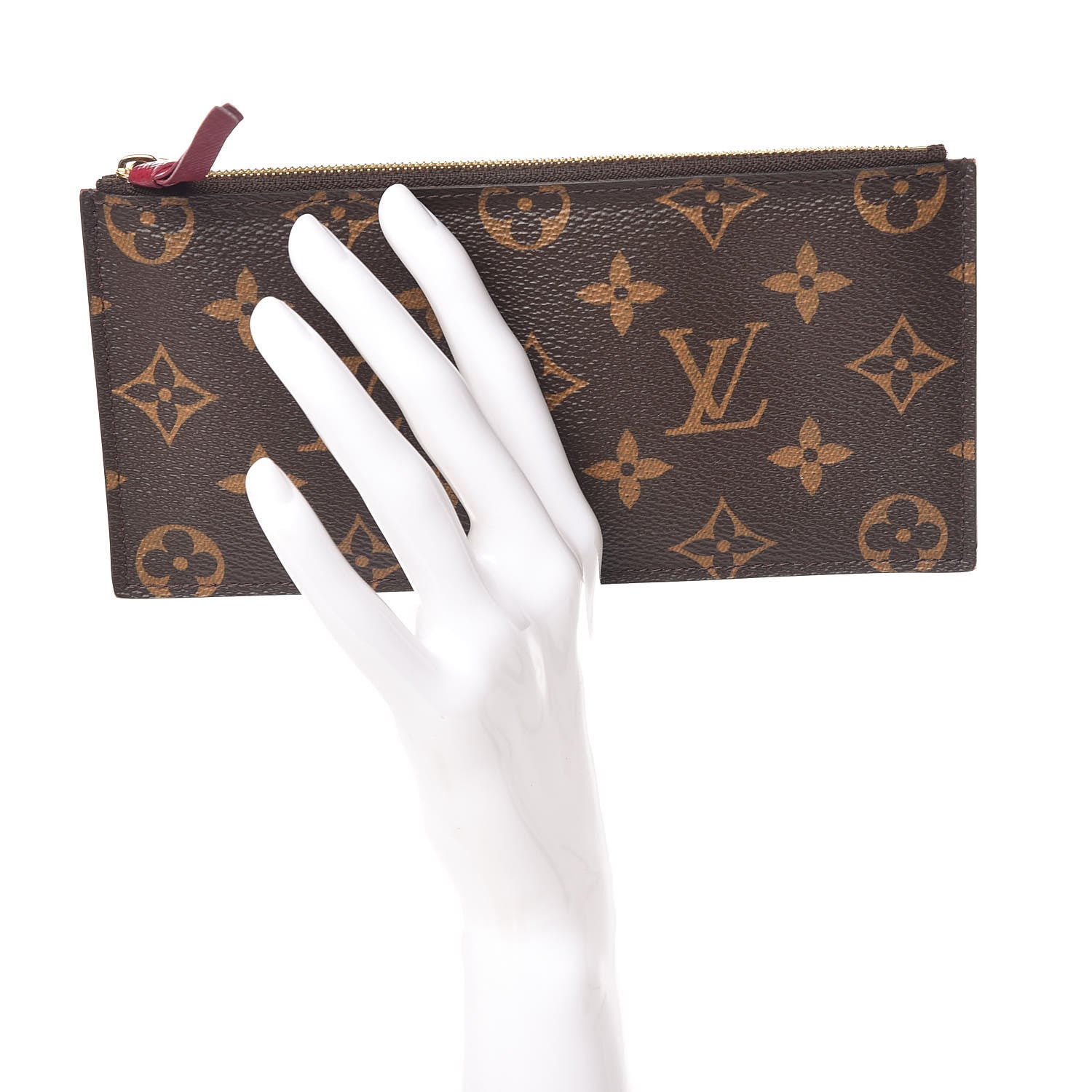 Louis Vuitton Monogram Felicie Chain Wallet Zippered Insert Fuchsia 2 of 10