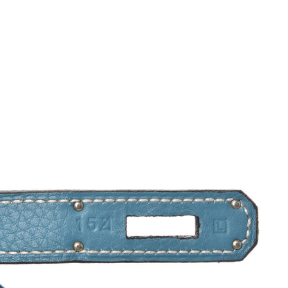 Hermes Taurillon Clemence Birkin 40 Blue Jean 23 of 28