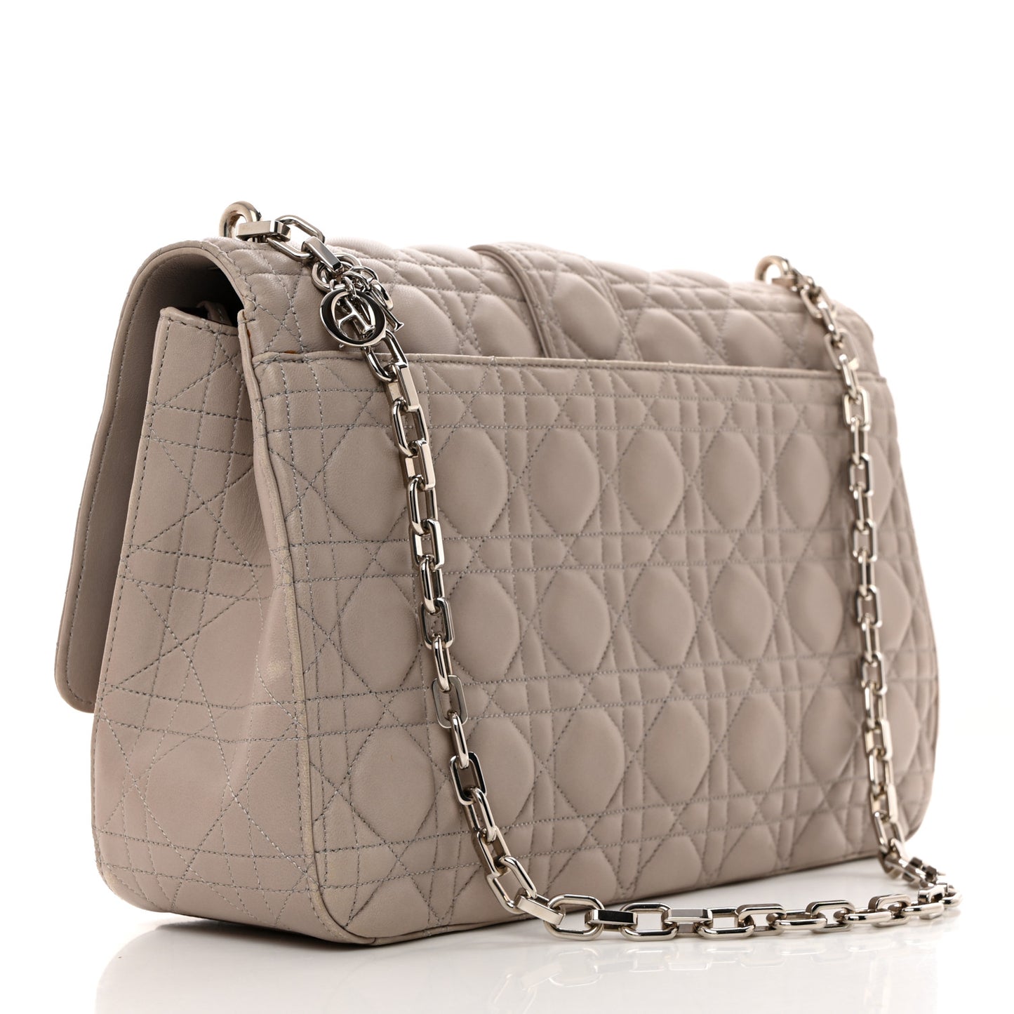 Lambskin Cannage Large Miss Dior Flap Grey