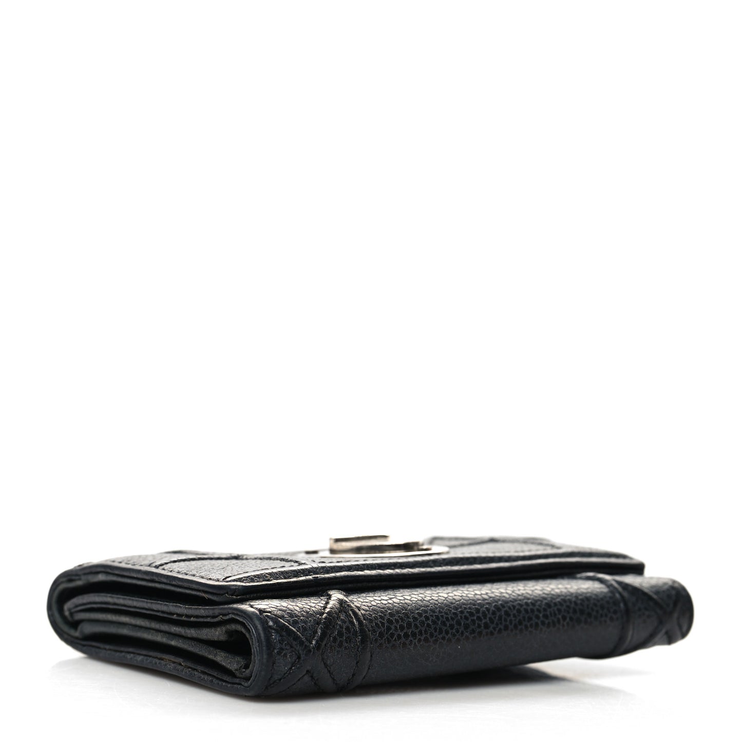 Grained Calfskin Cannage Diorama Elancee Wallet Black