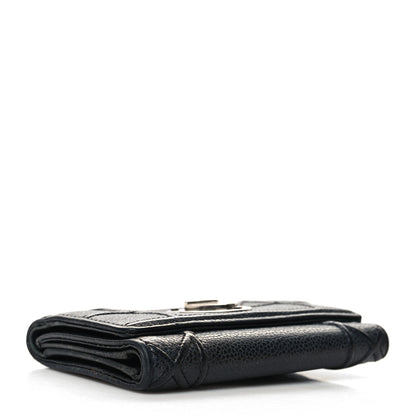 Christian Dior Grained Calfskin Cannage Diorama Elancee Wallet Black 4 of 10