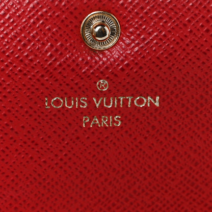 Louis Vuitton Damier Ebene Emilie Wallet Red 7 of 9