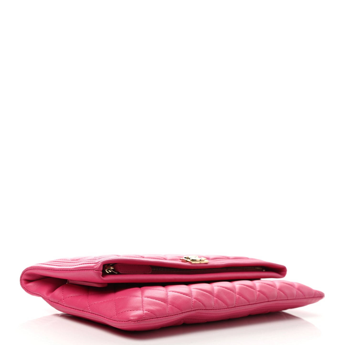 Lambskin Quilted Beauty CC Boy Clutch Fuchsia