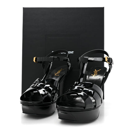 Saint Laurent Patent Tribute 75 Platform Sandals 38 Black 9 of 9