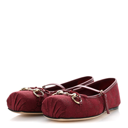 Gucci GG Monogram Horsebit Ballet Flats 36.5 Rosso Ancora 4 of 12