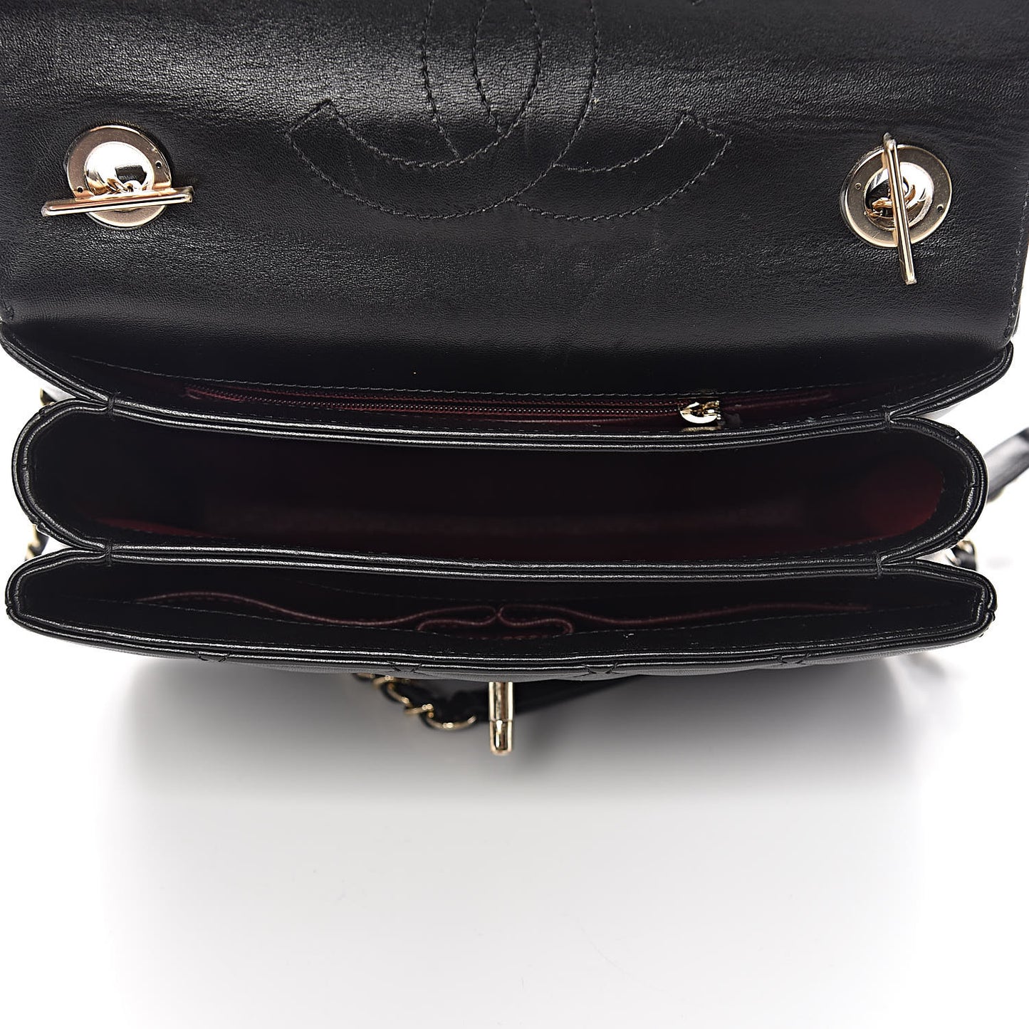 Lambskin Quilted Small Trendy CC Dual Handle Flap Bag Black