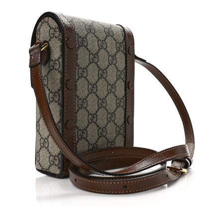 Gucci GG Supreme Monogram Mini Horsebit 1955 Crossbody Bag Beige Brown Sugar 3 of 9