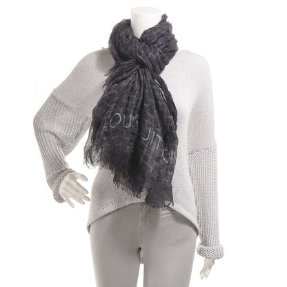 Louis Vuitton Cashmere Silk Etole Stole Damier Black 2 of 7
