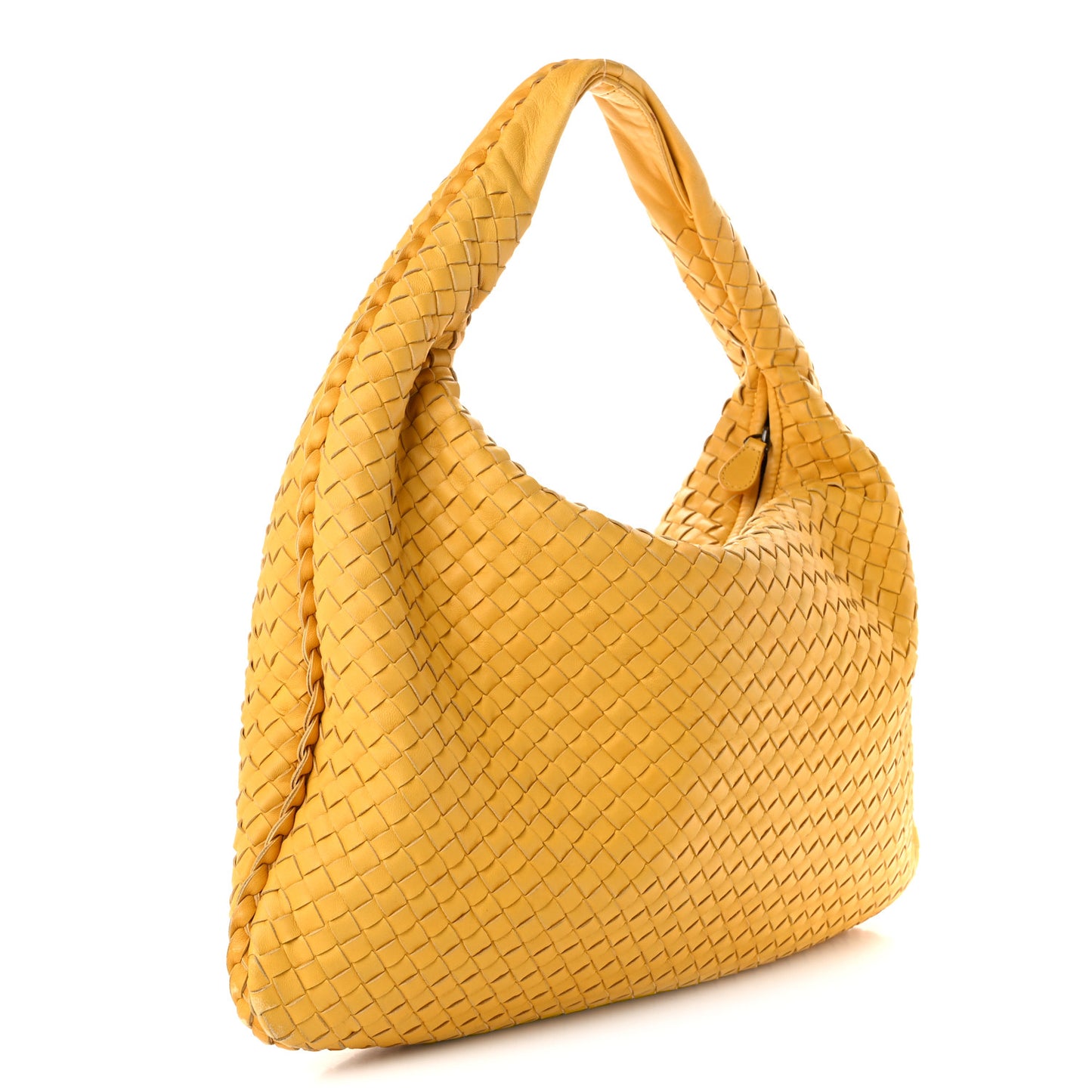 Nappa Intrecciato Large Veneta Hobo Buttercup