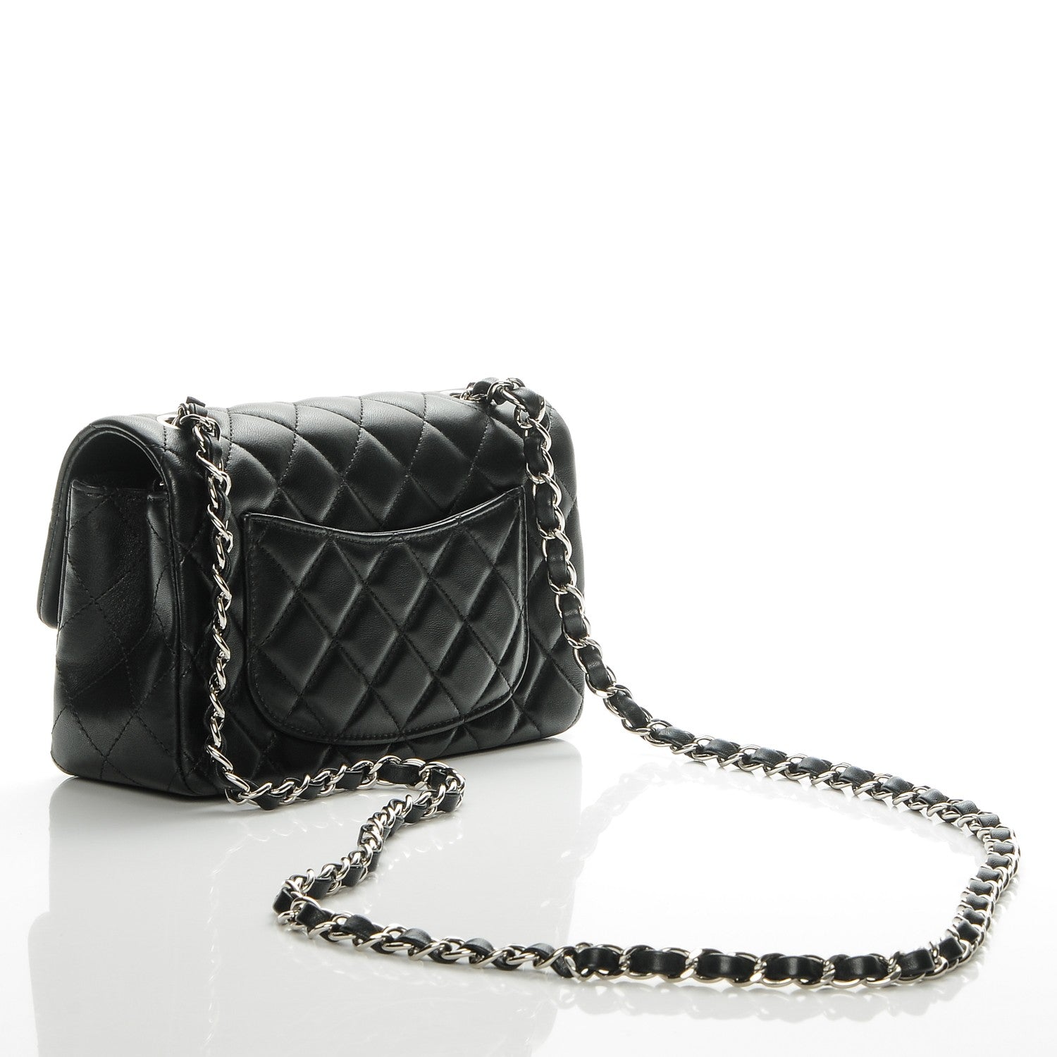 Chanel Lambskin Quilted Mini Rectangular Flap Black 3 of 7