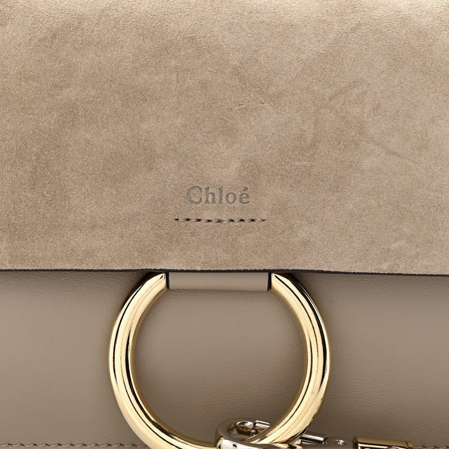 Chloe Suede Calfskin Small Faye Shoulder Bag Motty Grey 8 of 10