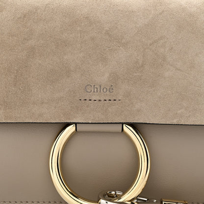 Chloe Suede Calfskin Small Faye Shoulder Bag Motty Grey 8 of 10