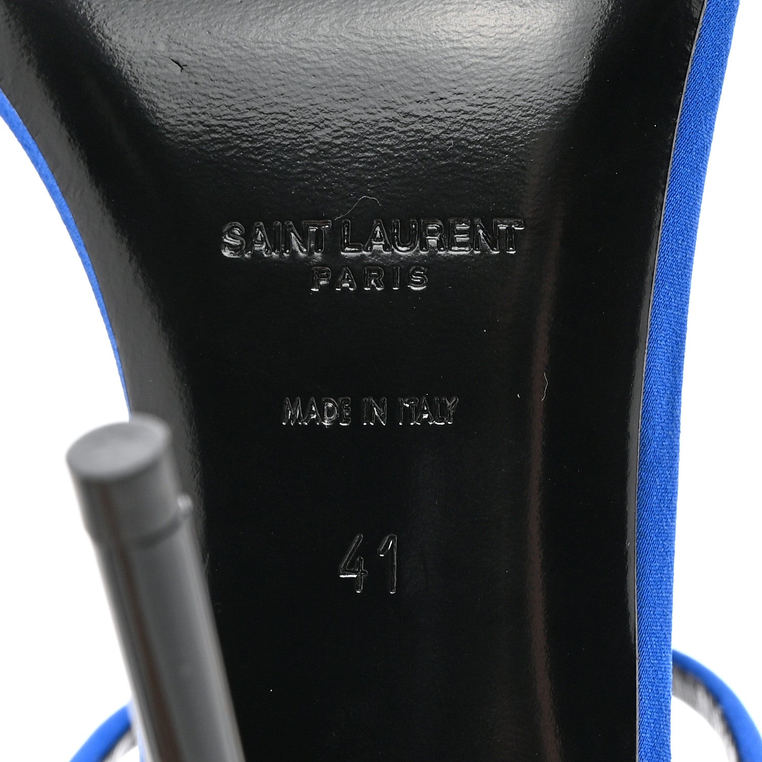 Saint Laurent Silk Crepe Baliqua 95 Sandals 41 Picasso Blue 6 of 8