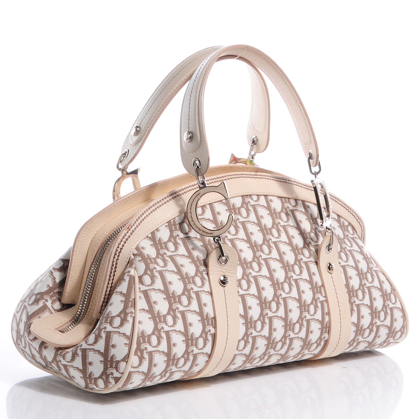 Monogram Vintage Flowers Frame Satchel