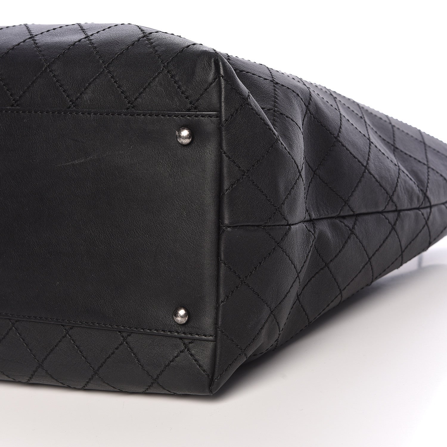 Chanel Calfskin Stitched Large Shopping Tote Black 12 of 16