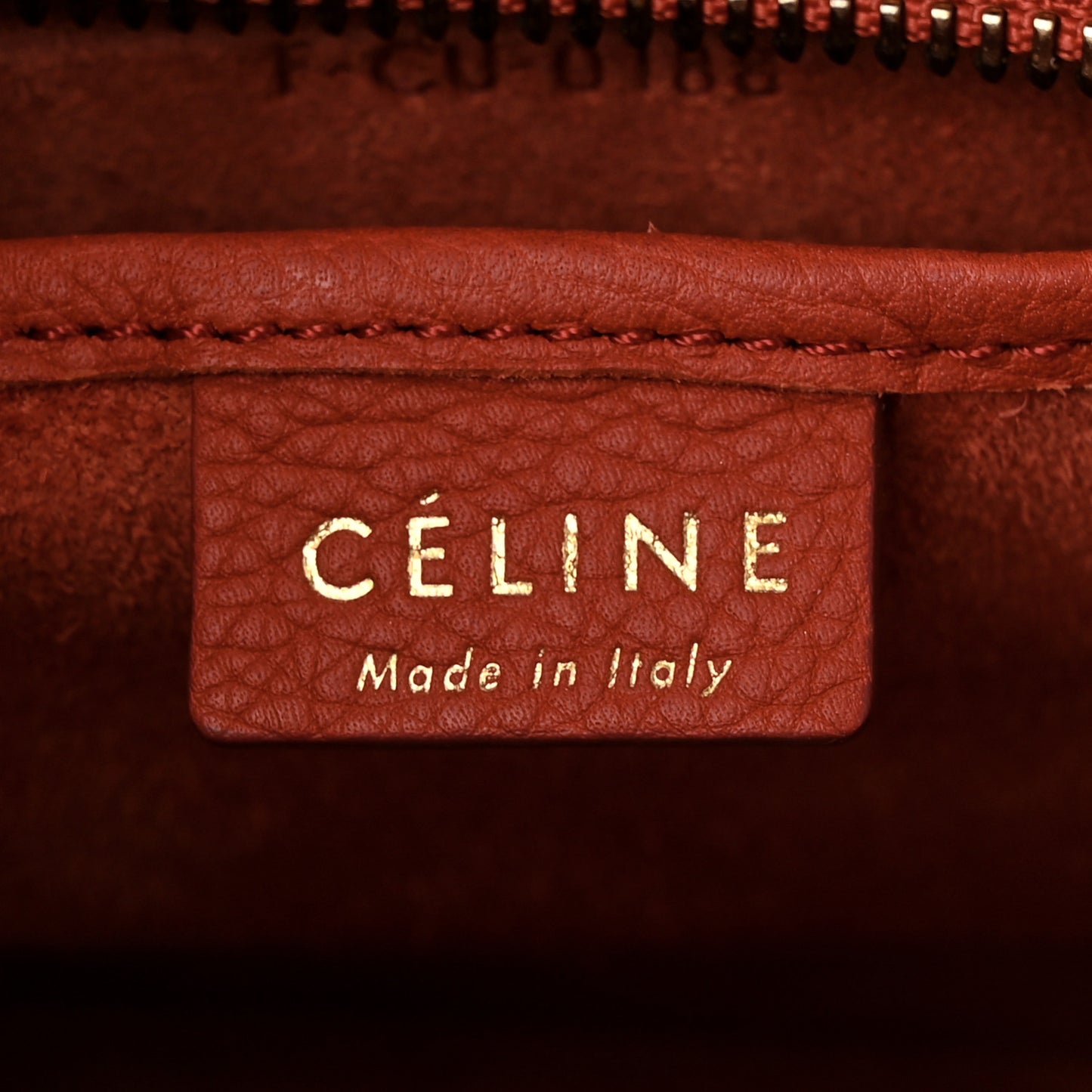Drummed Calfskin Nano Luggage Terracotta