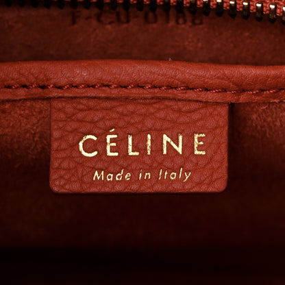 Celine Drummed Calfskin Nano Luggage Terracotta 6 of 11