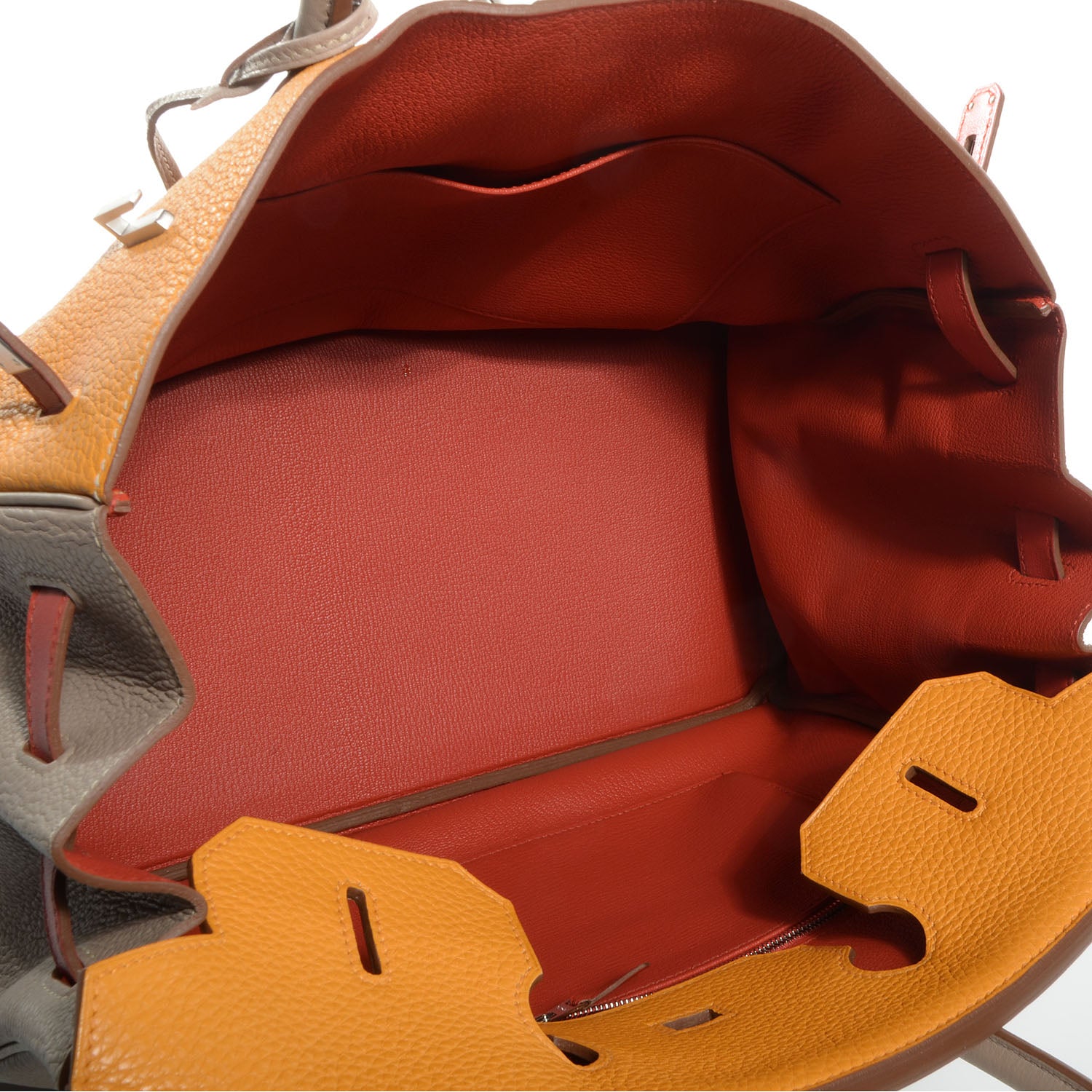 Hermes Taurillon Clemence Swift Tri-Color Birkin 35 Rose Jaipur Gris Tourterelle Moutarde 5 of 10