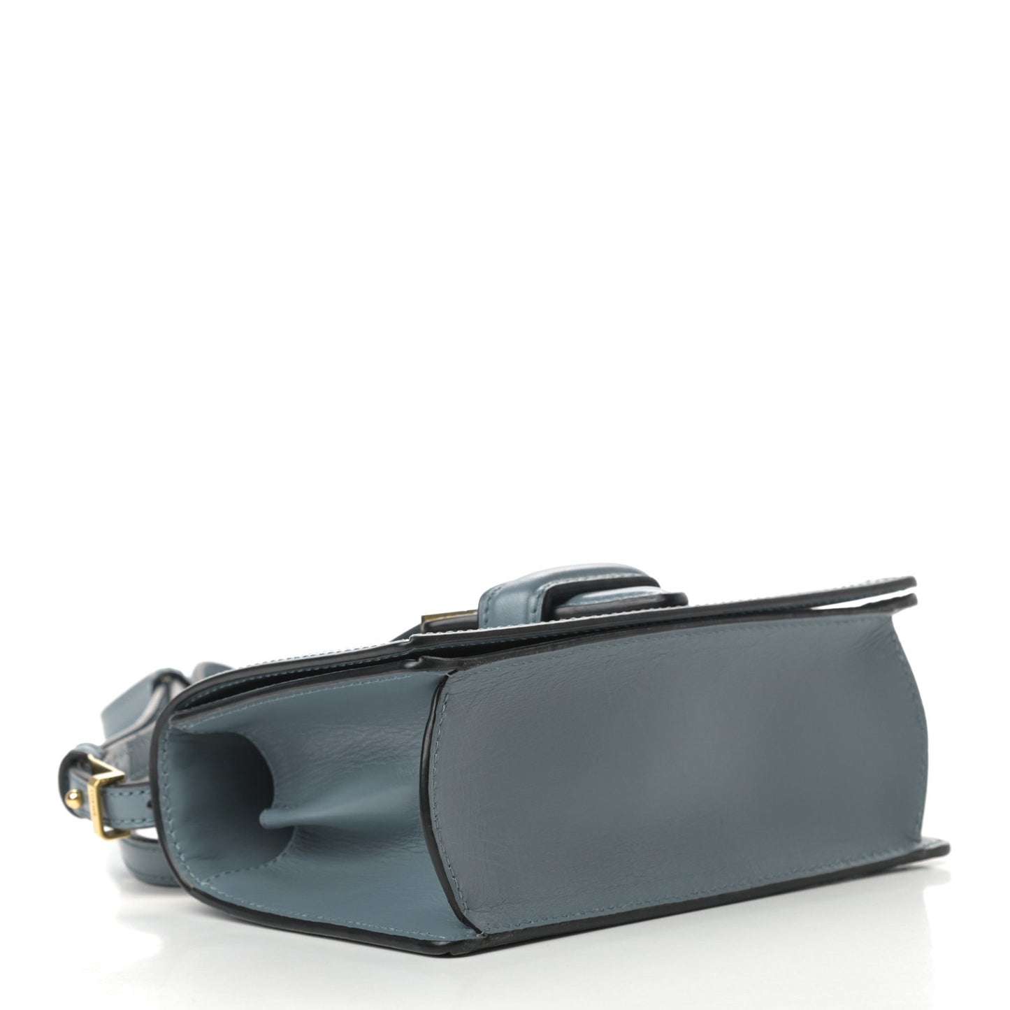 Calfskin Small Barcelona Shoulder Bag Stone Blue