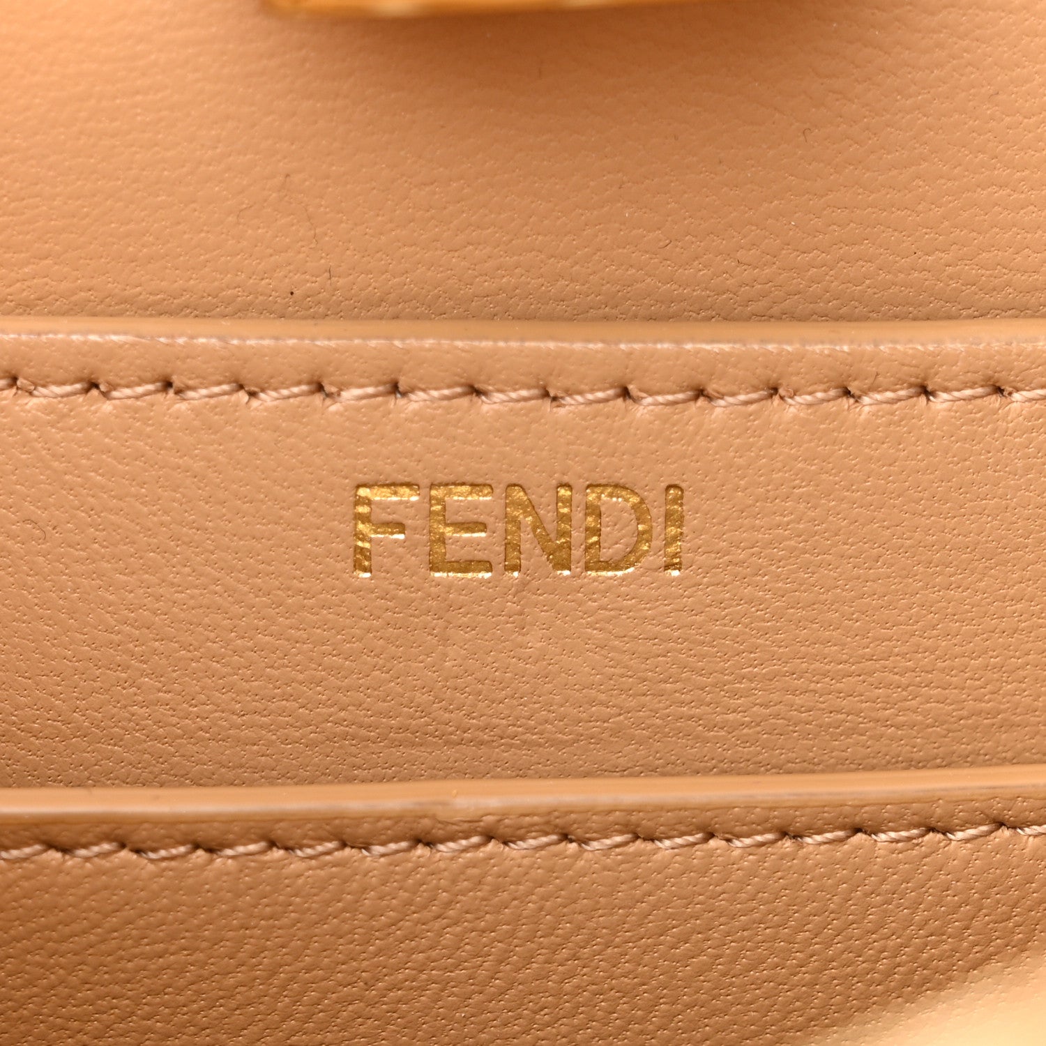 Fendi Vitello King Shiny Nappa Intreccio Small Peekaboo I SEE U Satchel Miele Scuro 7 of 10