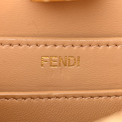 Fendi Vitello King Shiny Nappa Intreccio Small Peekaboo I SEE U Satchel Miele Scuro 7 of 10