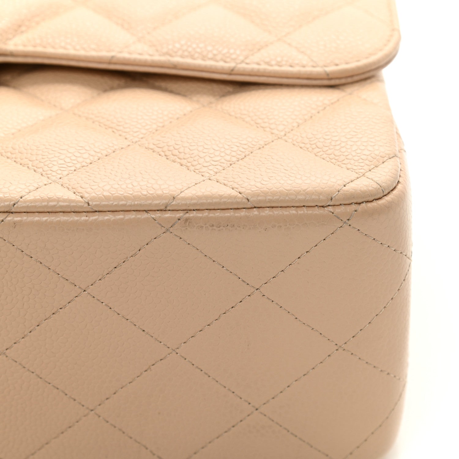 Chanel Caviar Quilted Jumbo Double Flap Beige 11 of 11