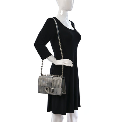 Christian Dior Metallic Patent Micro-Cannage 30 Montaigne Flap Bag Silver 2 of 10