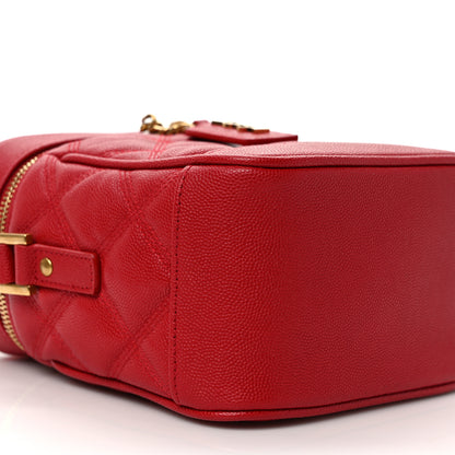 Saint Laurent Grain de Poudre Quilted 80's Vanity Bag Red 7 of 8