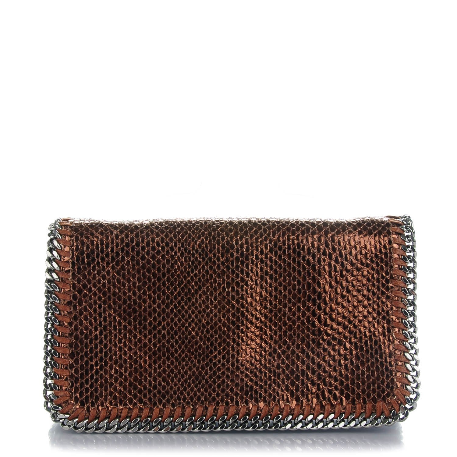 Stella McCartney Metallic Faux Snakeskin Falabella Crossbody Bag Bronze 1 of 8