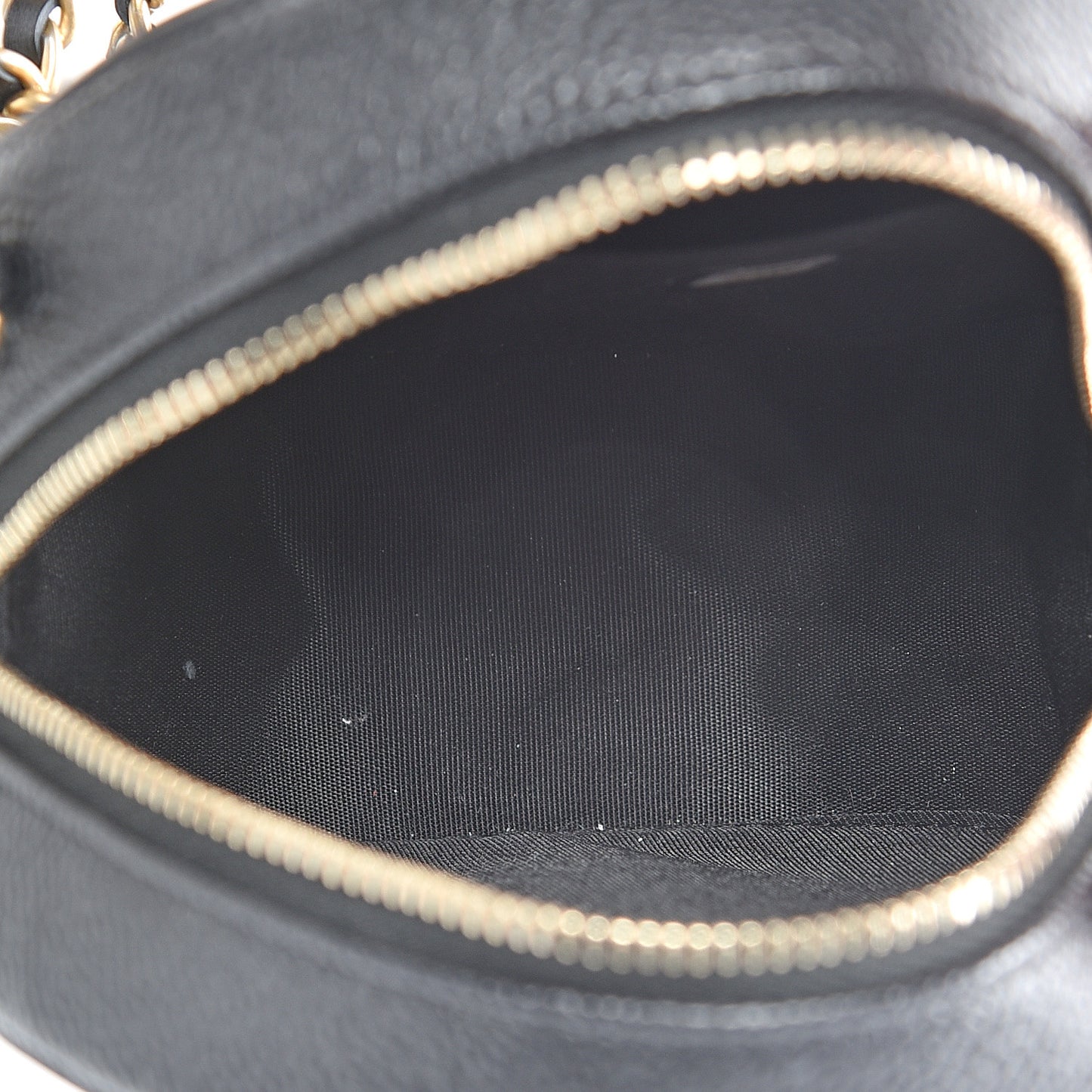 Caviar Quilted Round Filigree Crossbody Black