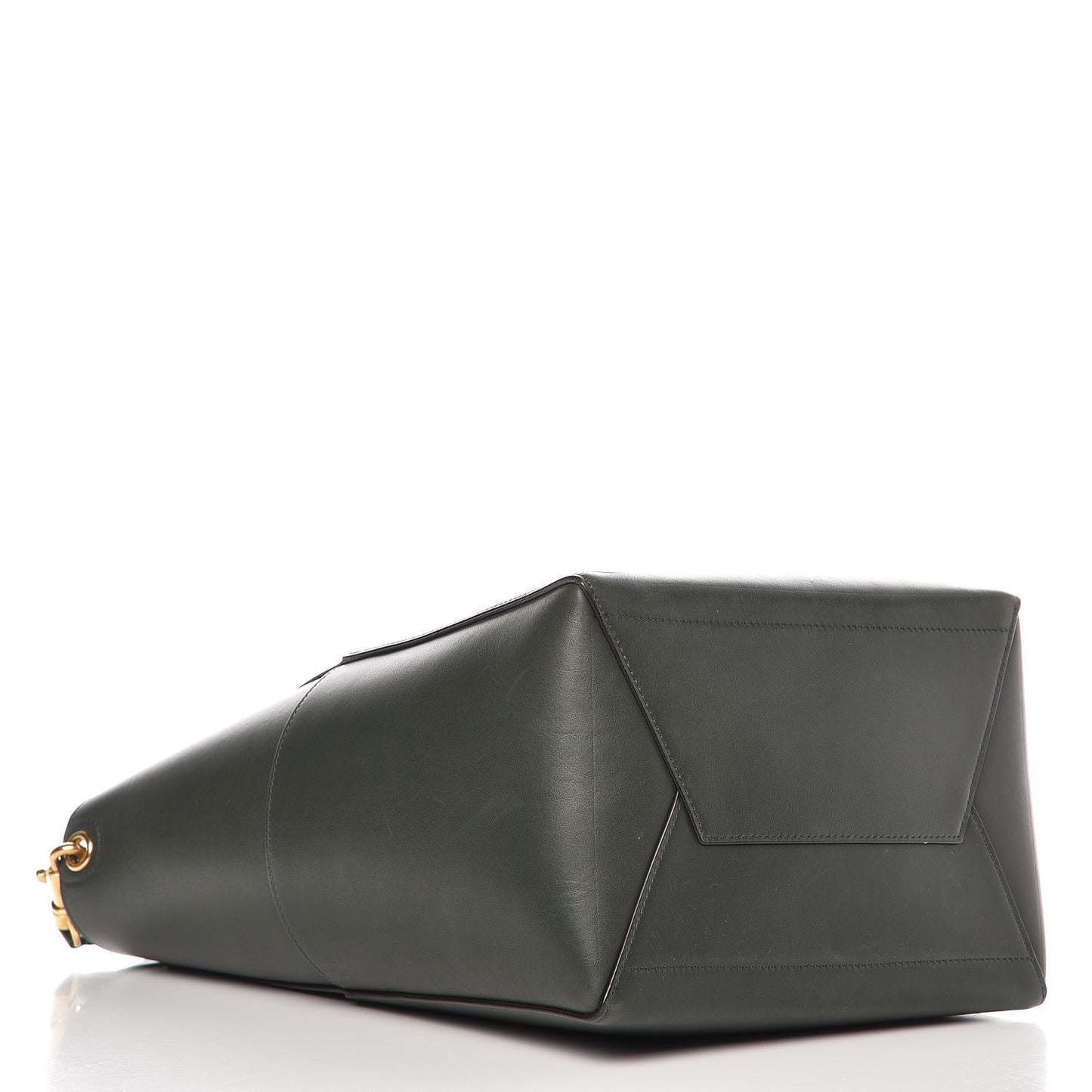 Calfskin Sangle Bucket Bag Bottle Green