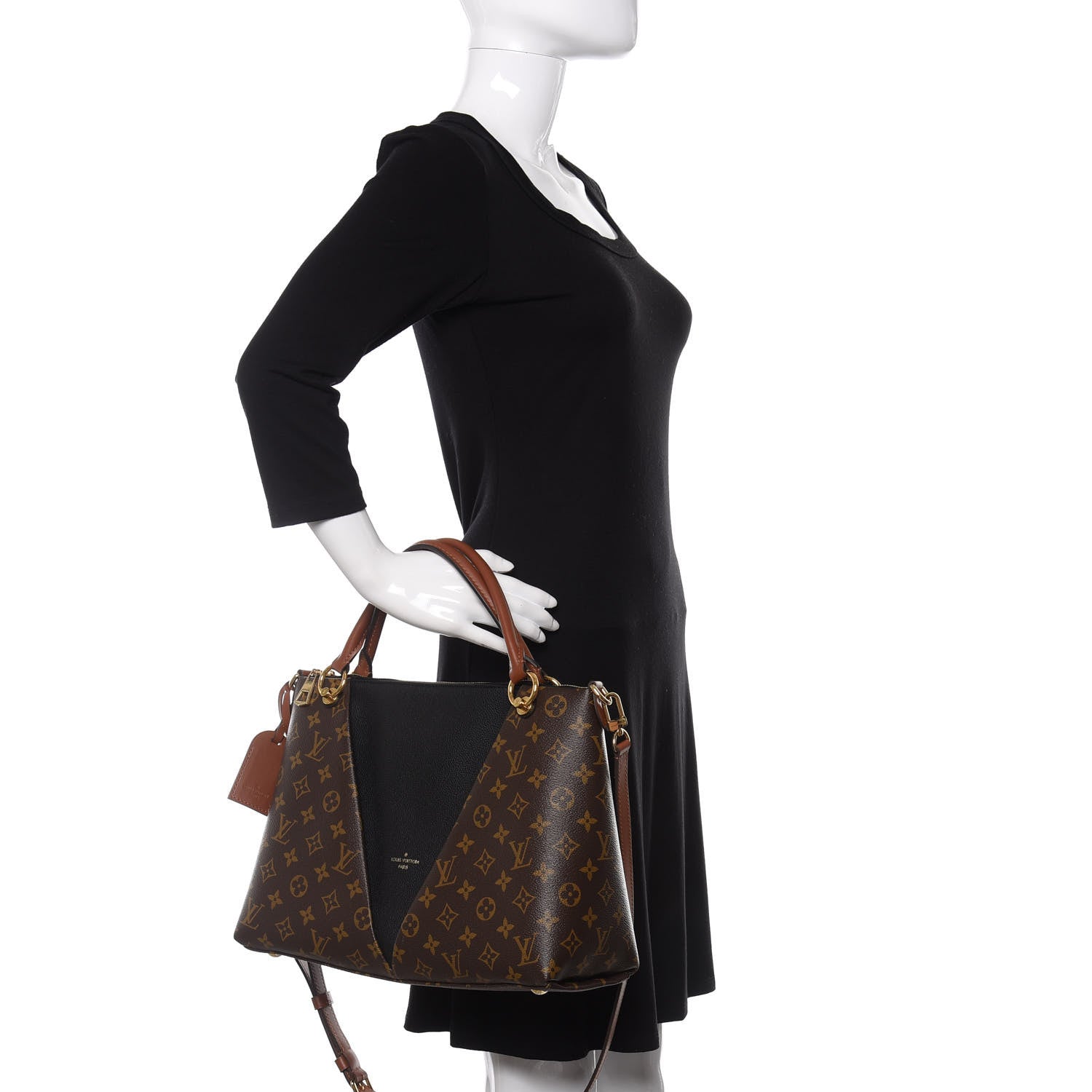 Louis Vuitton Monogram V Tote MM Black 3 of 11